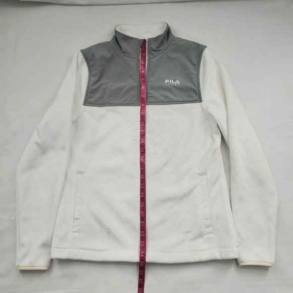 FILA Sport Women's Color Block Performance Fleece Jacket Gray/White Size XS - Picture 11 of 11